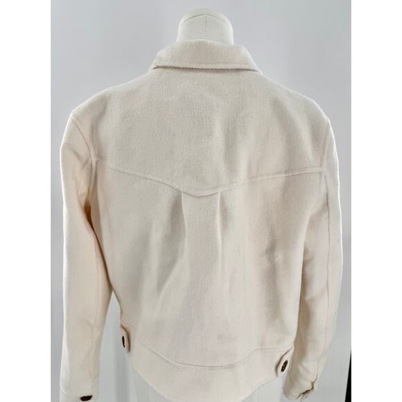 RAILS Womans Jacket Easton Ivory Wool Blend Cream White Cropped Coat Large - Picture 2 of 9